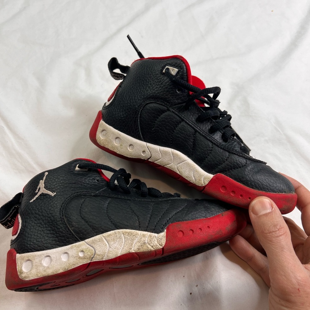 Nike Kids L Air Jordan Jumpman Pro 909419-016 Black & Red Sneaker Sz 13C L010225